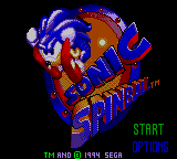 Sonic Spinball title screen for Sega Game Gear